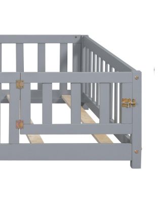 Montessori Floor Bed for Toddlers: Grey Wood