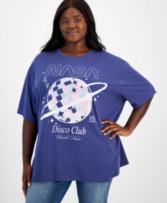 Grayson Threads, The Label - Trendy Plus Size NASA Disco Club Short-Sleeve T-Shirt
