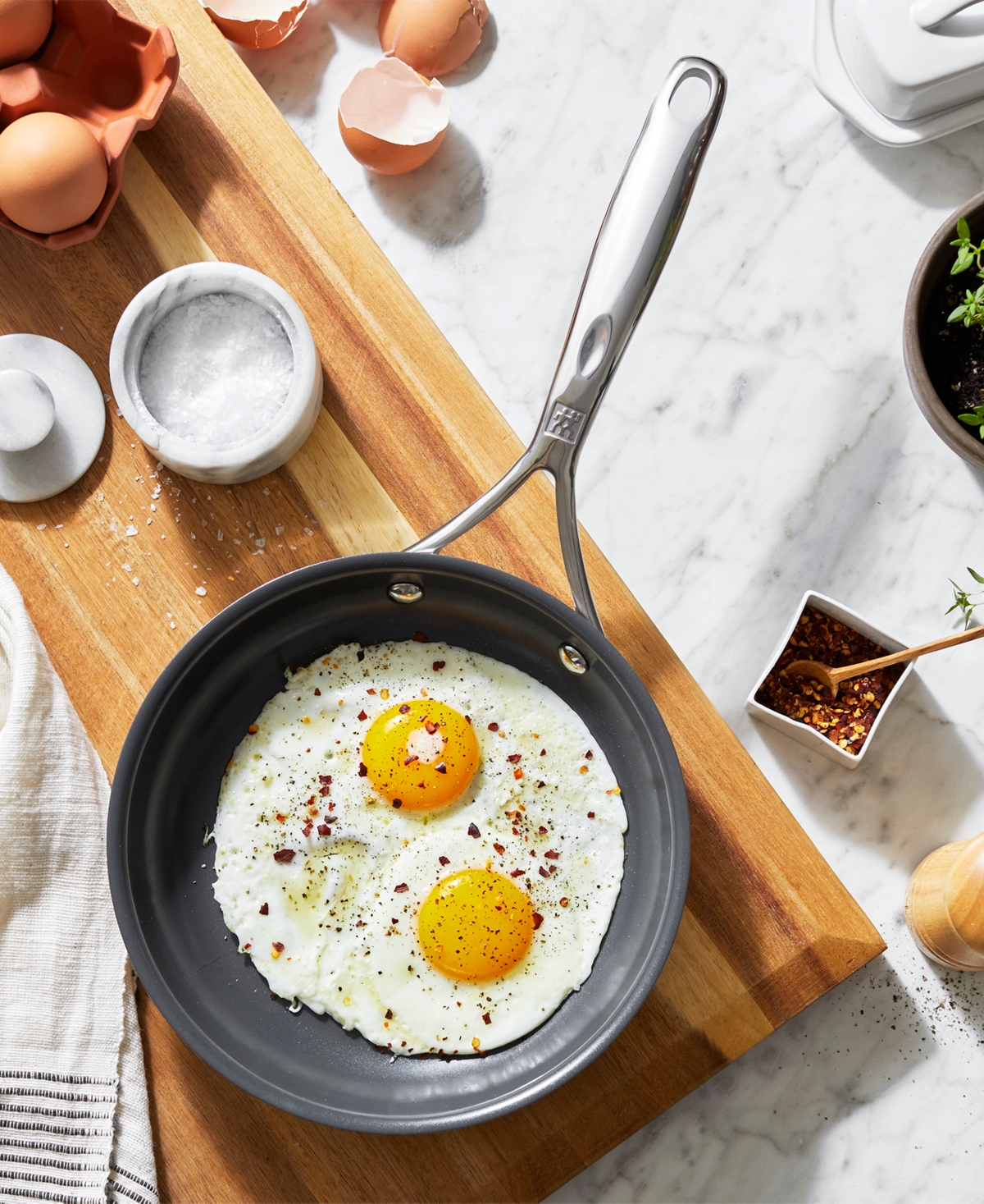 Zwilling Energy Plus 8-inch Stainless Steel Ceramic Nonstick Fry Pan In Stainless Steel,grey