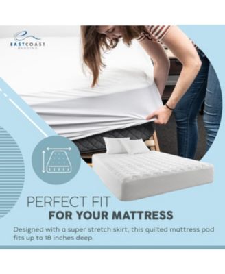 Queen Size Fitted Mattress Protector Quilted Soft 300TC Cotton