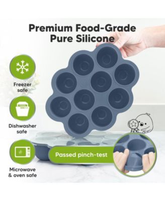 Prep Silicone Baby Food Freezer Tray with Clip-on Lid, 2oz x 10 Silicone Freezer Molds, BPA-Free Baby Food Storage
