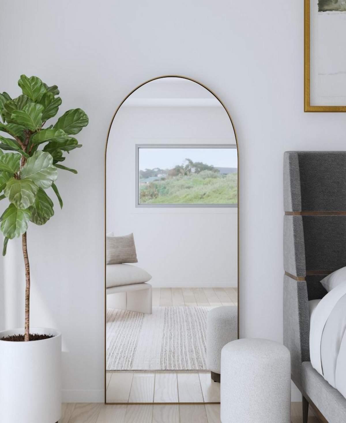Uttermost Crosley Arch Mirror In Gold
