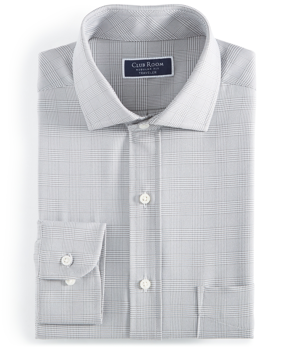 Club Room Men's Glover Check Dress Shirt, Created for Macy's -white