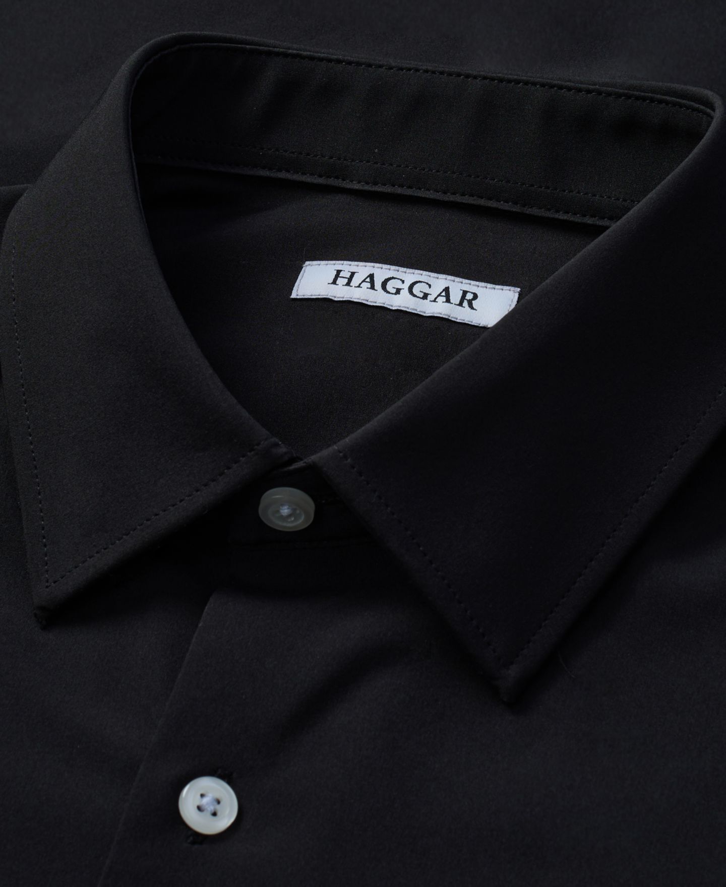 Мужская рубашка Haggar Smart Wash® Slim Fit Dress Shirt, цвет: Чёрный однотонный — фото 5