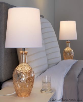 Gloria Round 20" Contemporary Glass Accent - Set of 2 Lamp