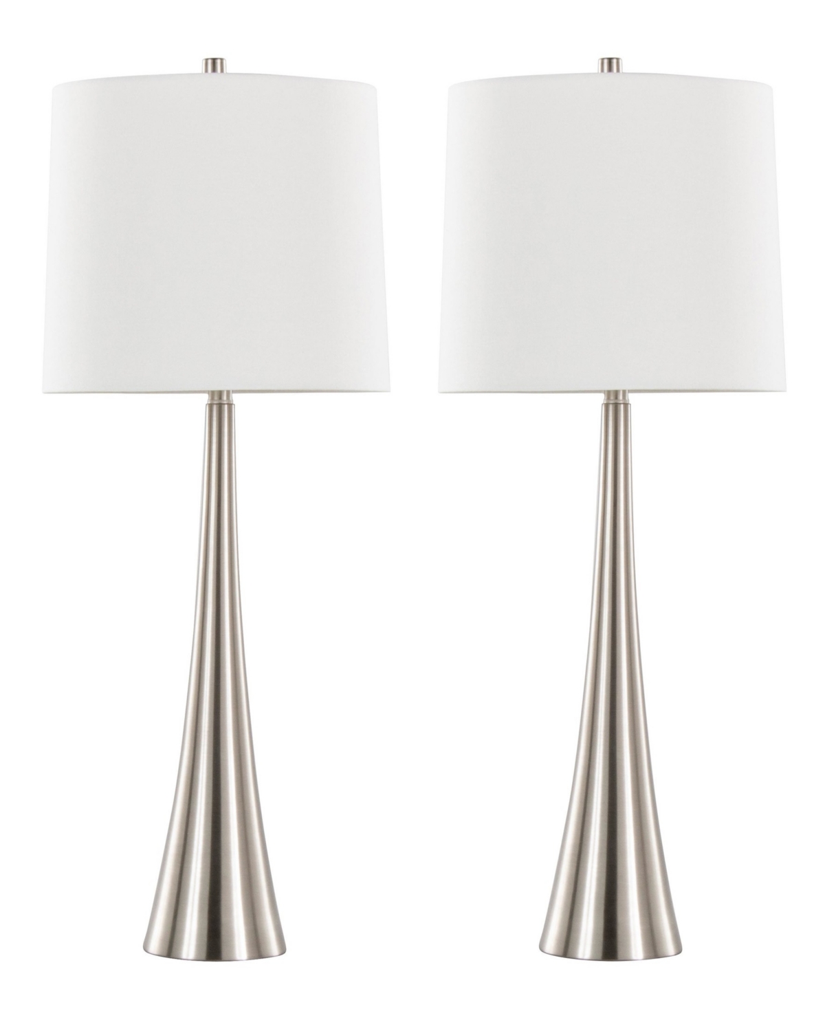 Lumisource Diana 29" Contemporary Metal In Brushed Nickel,white Linen
