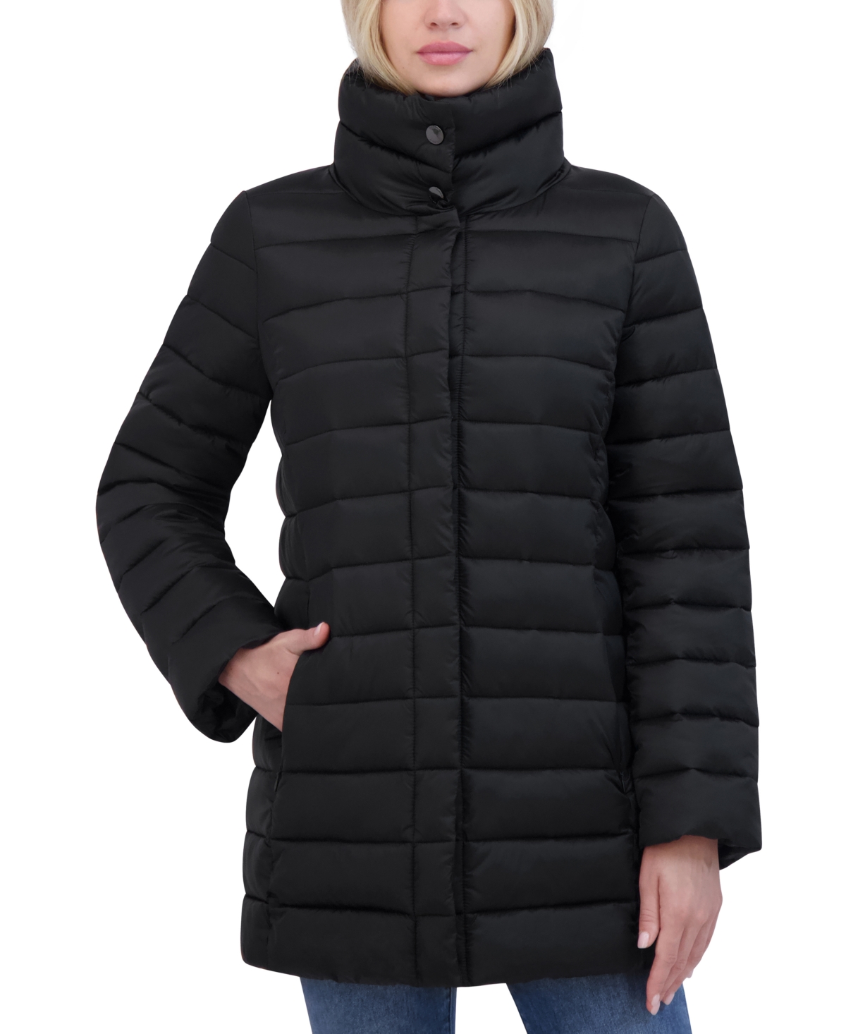 Tahari Women's Shine Collared Packable Puffer Coat