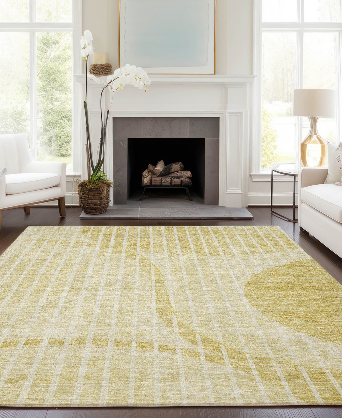 Addison Chantille Acn723 5'x7'6" Area Rug In Gold