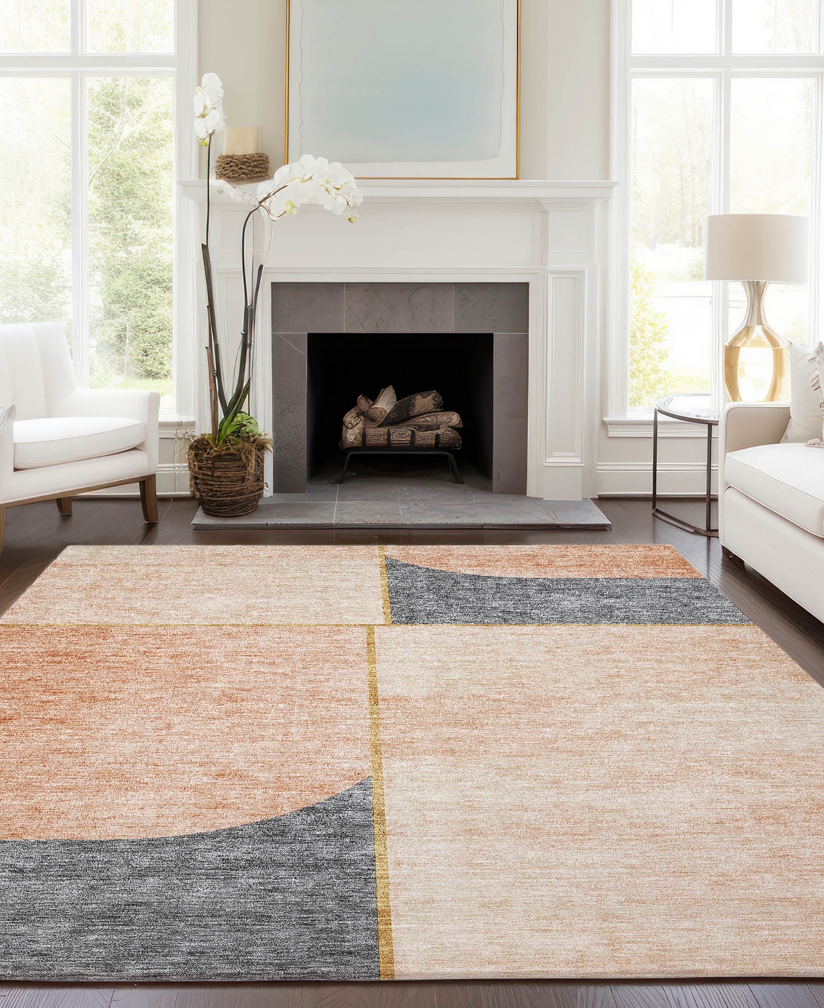 Addison Chantille Acn717 5'x7'6" Area Rug In Coral