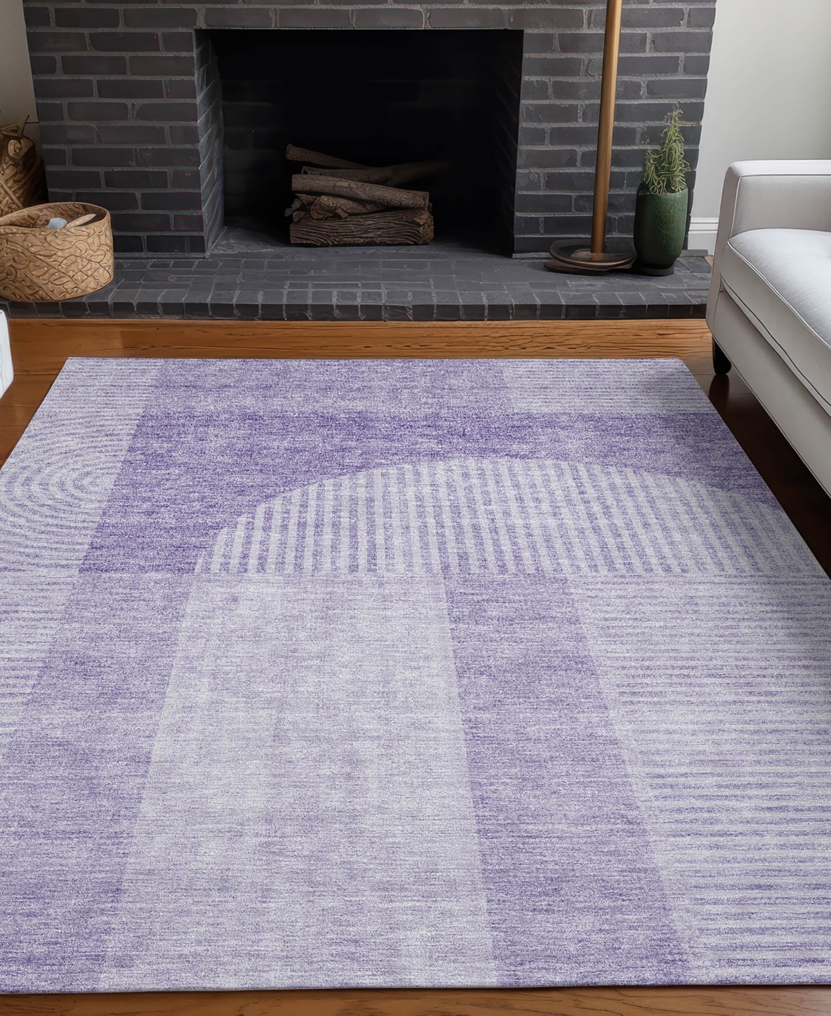 Addison Chantille Machine Washable Acn711 3'x5' Area Rug In Lavender