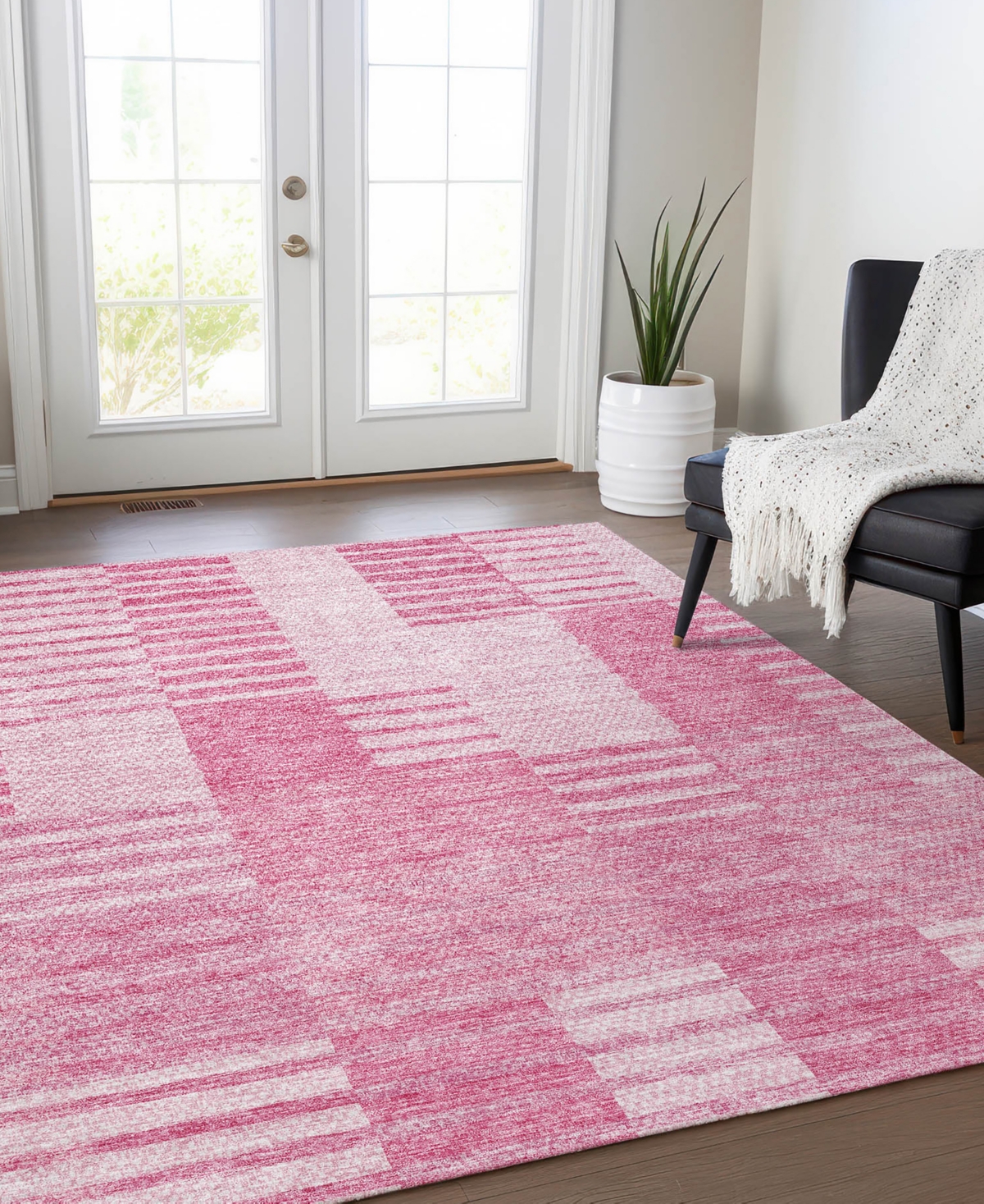 Addison Chantille Acn686 2'6"x3'10" Area Rug In Pink