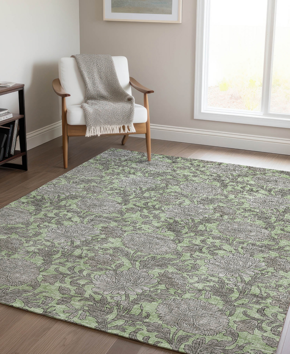 Addison Chantille Machine Washable Acn677 5'x7'6" Area Rug In Green