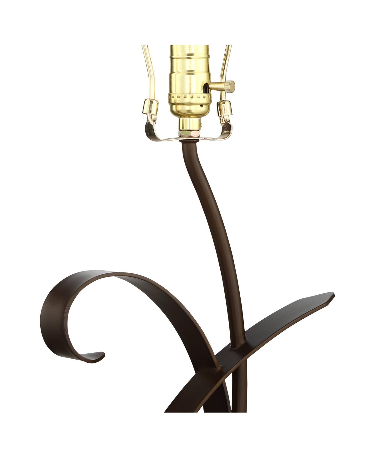 Teri Rustic Farmhouse Table Lamp Tall Vintage likeScroll Metal Light Mica Tapered Rectangular Shade for Bedroom Living Room House Home Beds