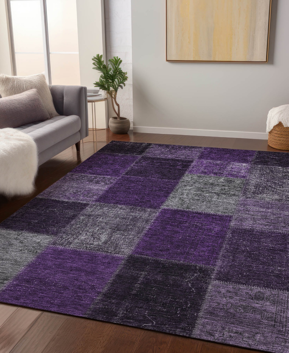 Addison Chantille Machine Washable Acn663 9'x12' Area Rug In Eggplant