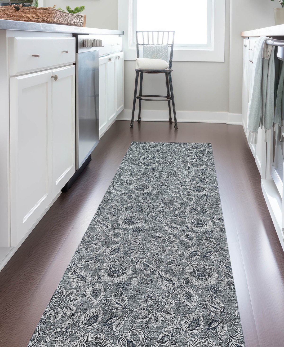 Addison Chantille Acn661 2'3"x7'6" Runner Area Rug In Gray