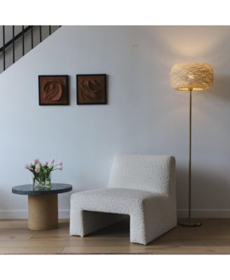 Rowan 60" LED Standing Floor Lamp with Threaded Twine Shade