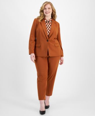 Tahari ASL - Plus Size Notched Collar One-Button Blazer