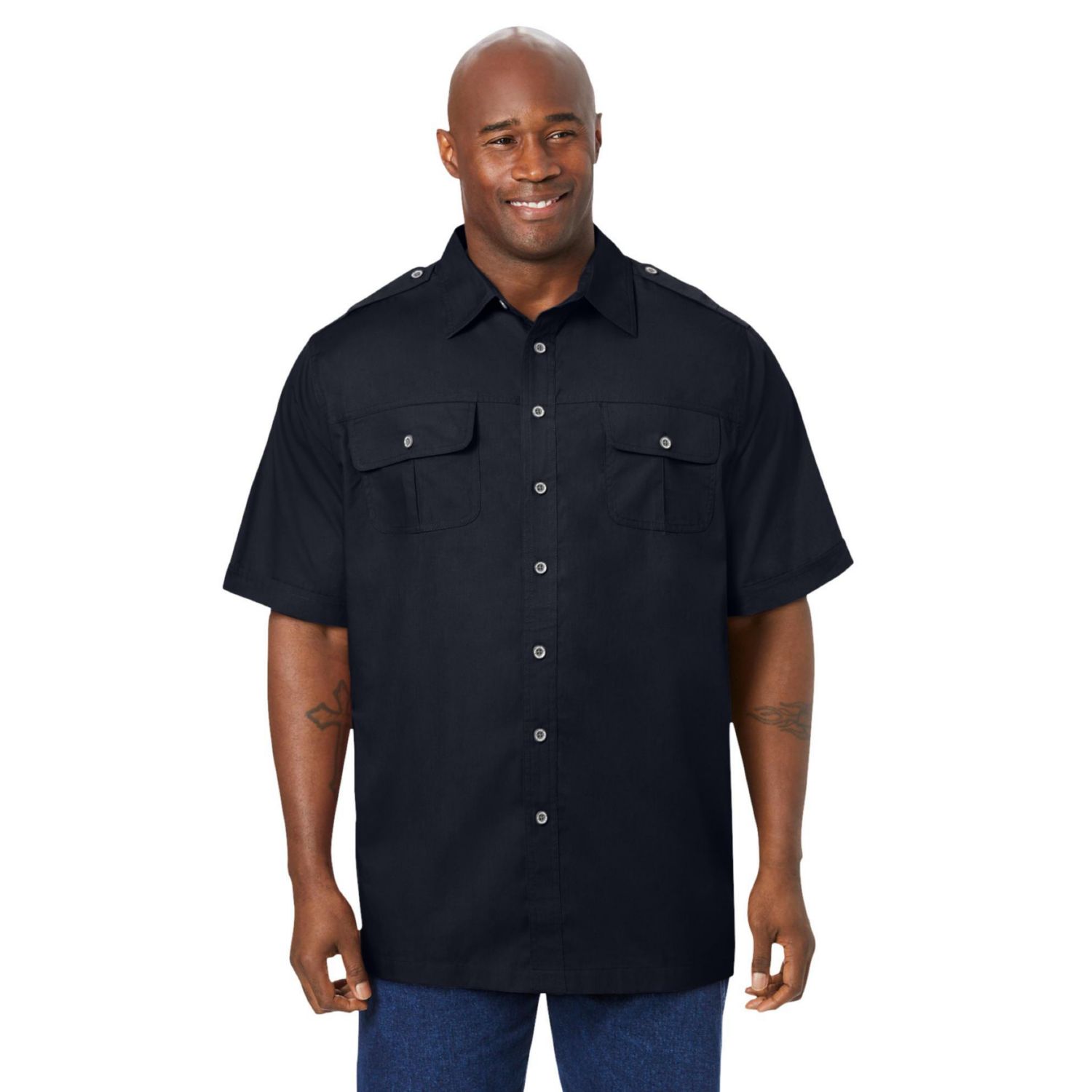Men's by KingSize Short-Sleeve Pilot Shirt