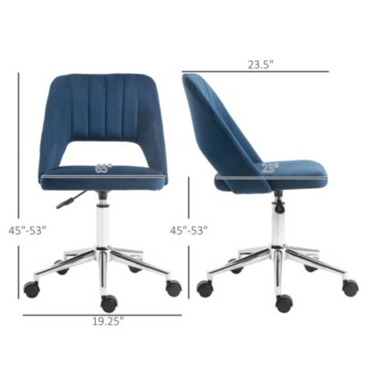 Upholste Mid-Back Home Office Desk Armless Computer Chair
