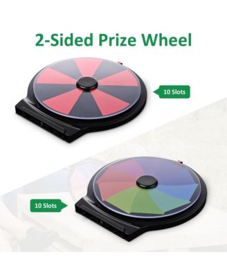 10" Double Sided Prize Wheel 10 Slots Spinning Game Dry Erase Carnival