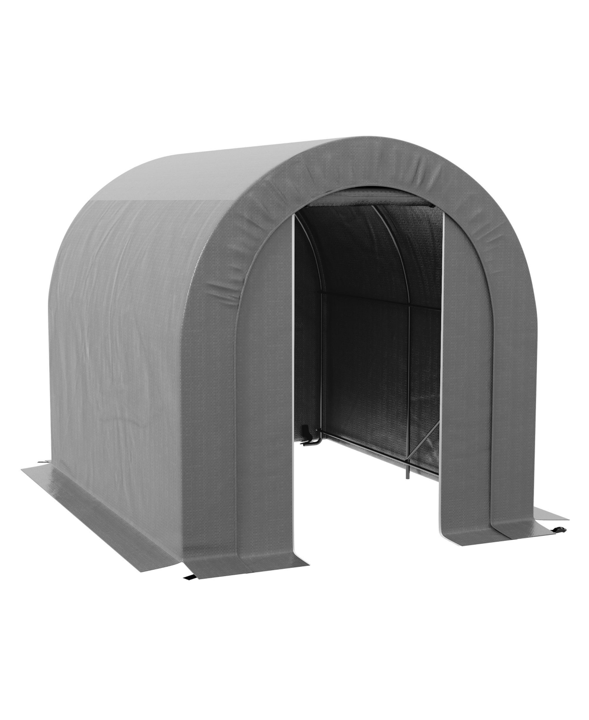 6 x 8ft Outdoor Storage Shed, Waterproof Heavy Duty Portable Shed - Dark Grey