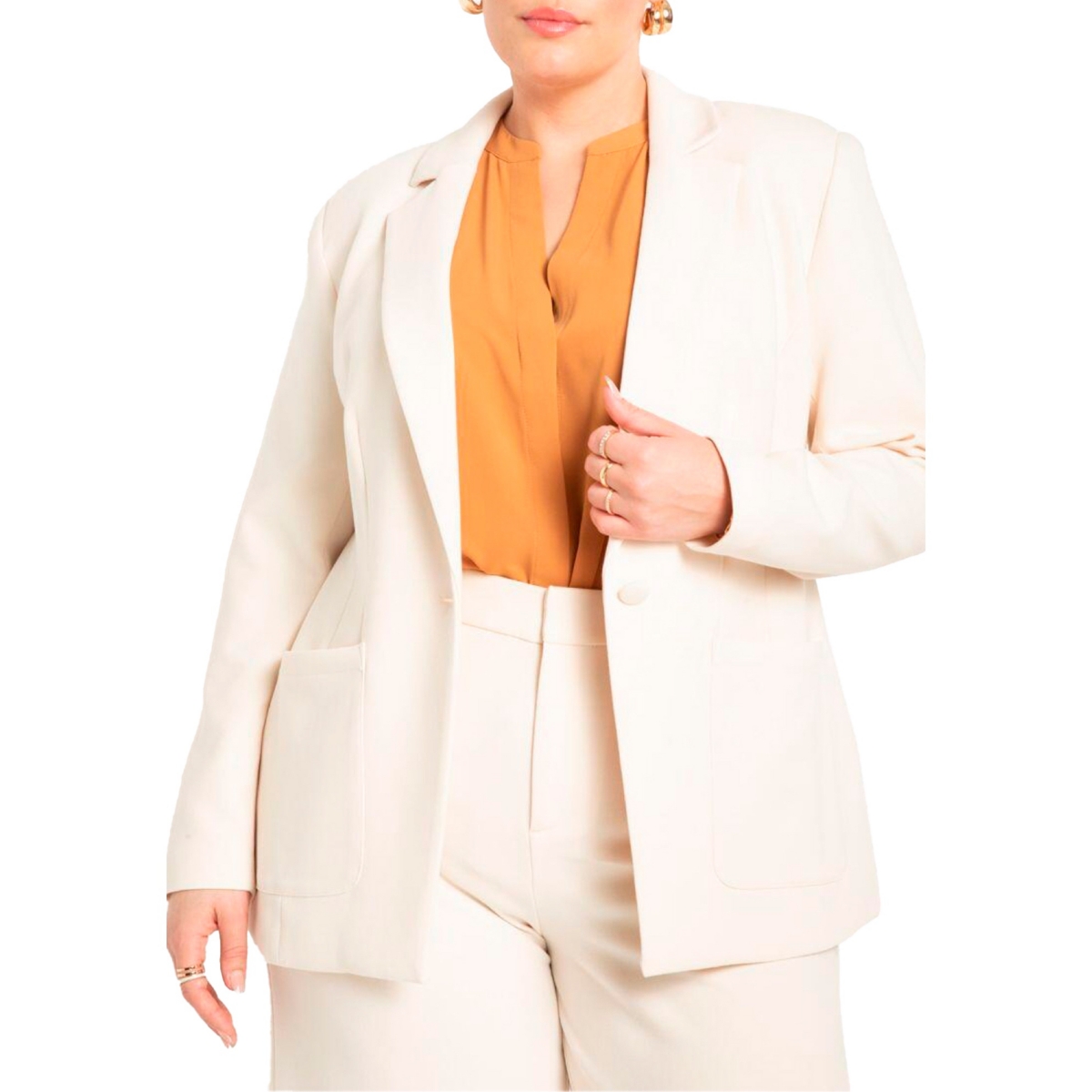 Eloquii Plus Size The 365 Suit Patch Pocket Blazer