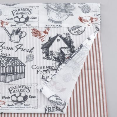 Rooster Toile Complete 3 Pc Cafe  Kitchen Curtain Tier And Valance Set