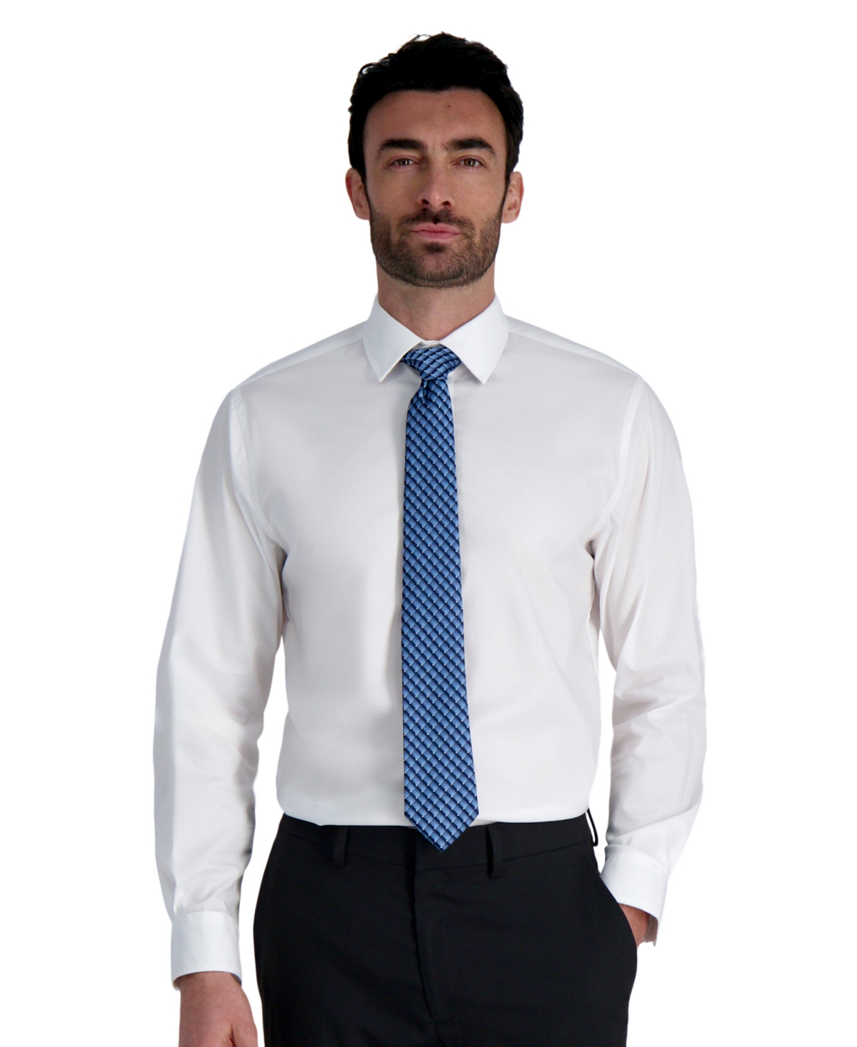 Men's Classic-Fit Premium Comfort Dress Shirt - Navy Check