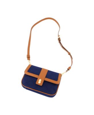 Solid Canvas Flap with Double leather stap.