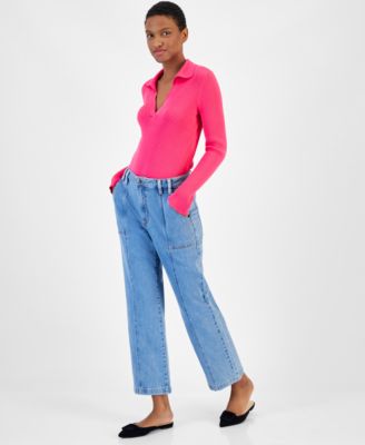On 34th - Women's Johnny Collar Ribbed Pullover