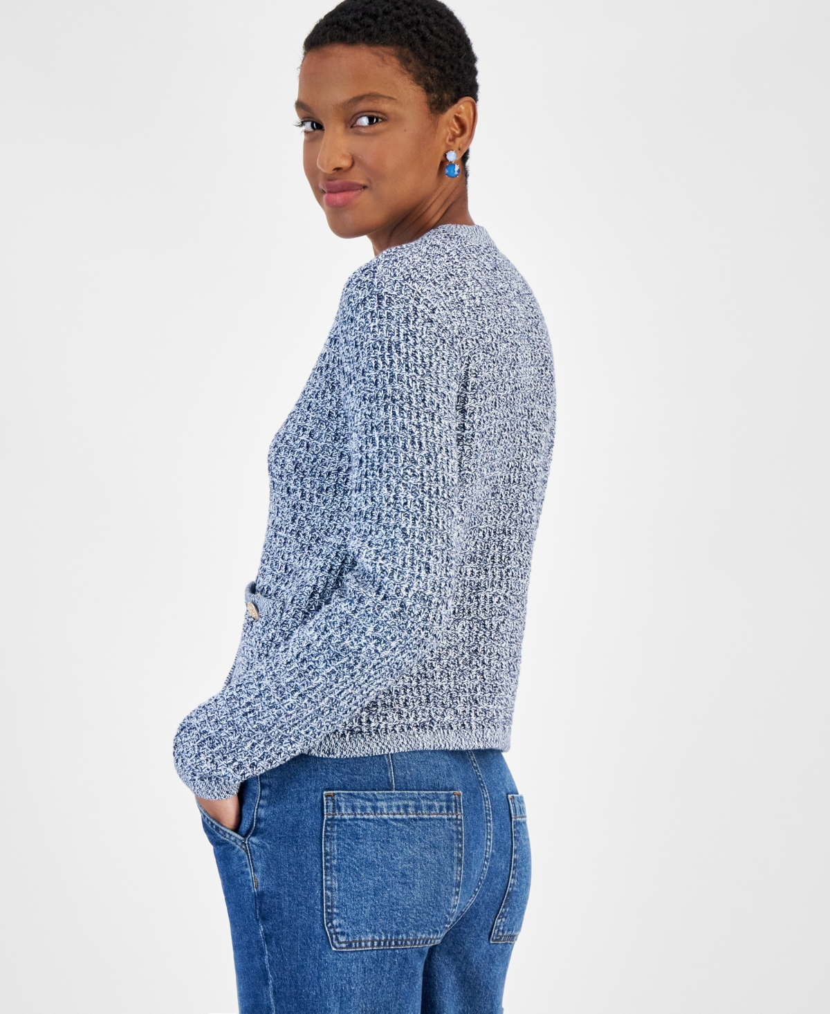 On 34th Women's V-Neck Patch-Pocket Cardigan, Created for Macy's