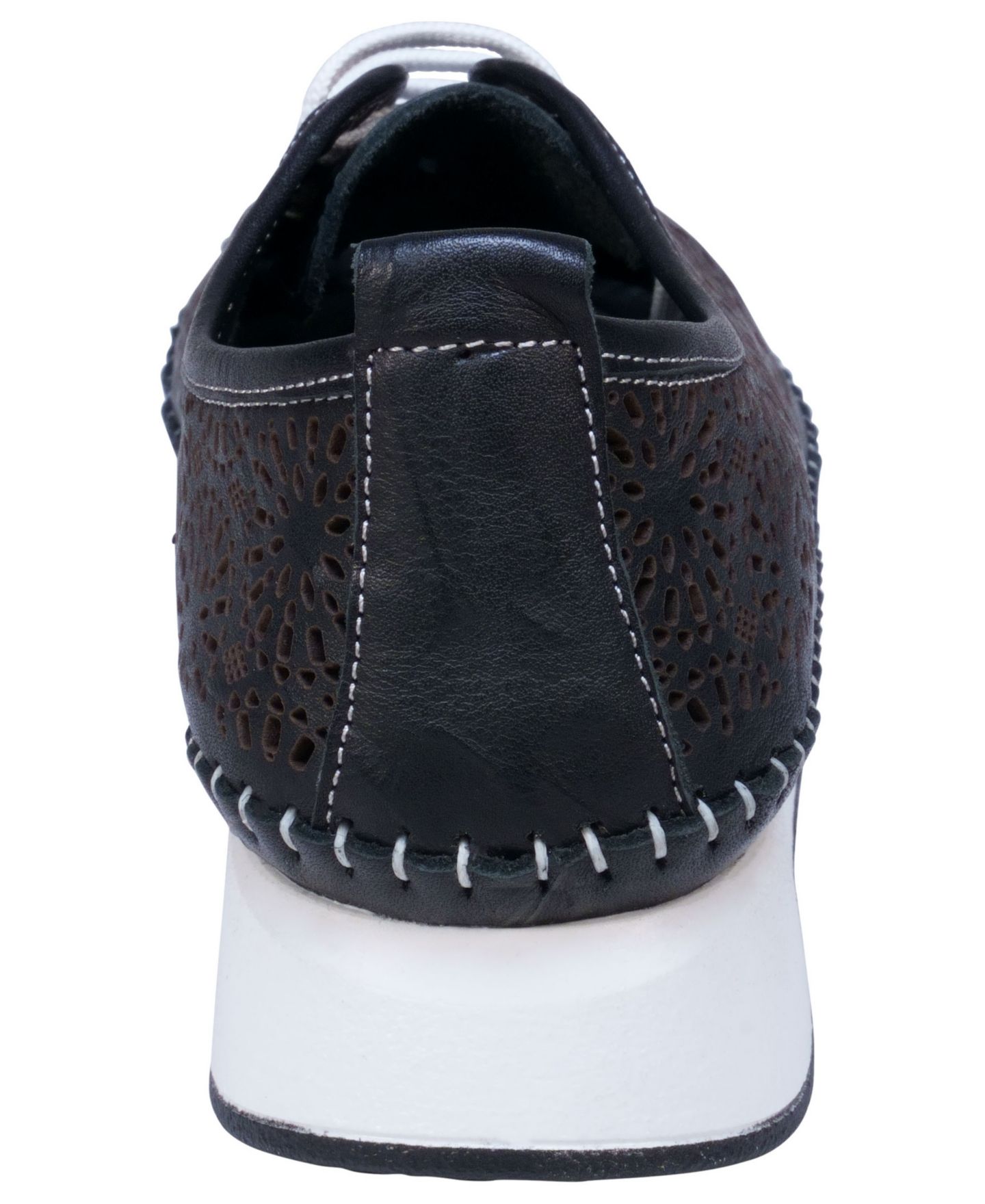 Женские кроссовки Cools 21 Sarto Perforated Leather Lace Up Platform, цвет: Чёрный — фото 5