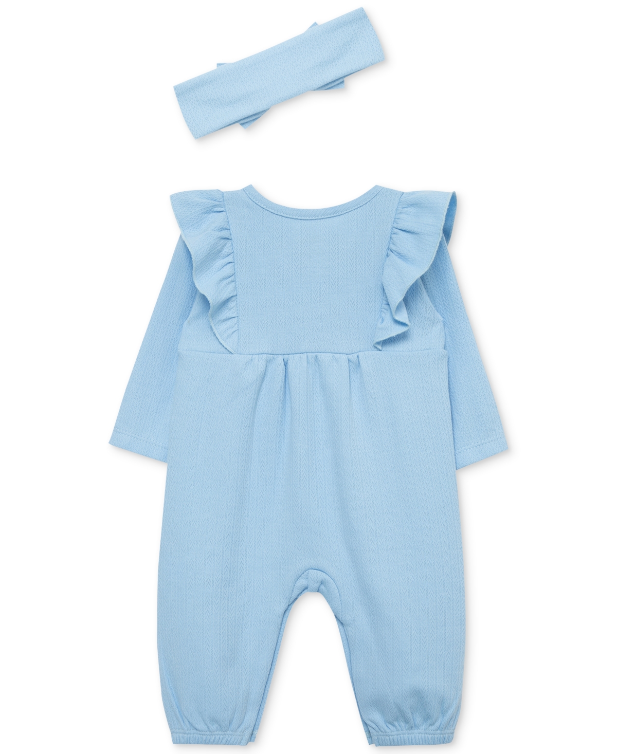 Little Me Baby Girls 2-Pc. Pointelle Coveralls & Headband Set