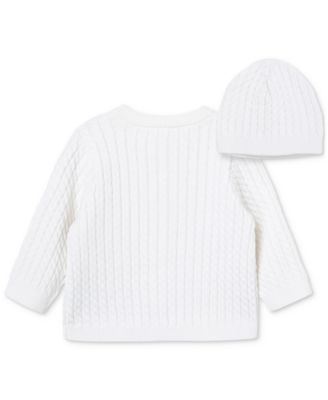 Baby Cotton Cable-Knit Cardigan & Matching Hat, 2 Piece Set 