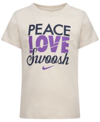 Nike - Little Girls Ringlet Peace Love Swoosh Graphic T-Shirt