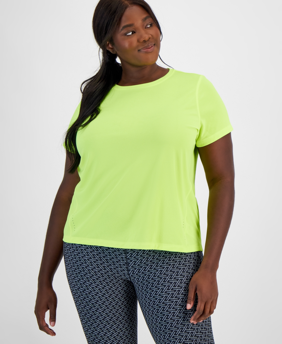 Plus Size Birdseye Mesh T-Shirt, Created for Macy's - Sunny Daze
