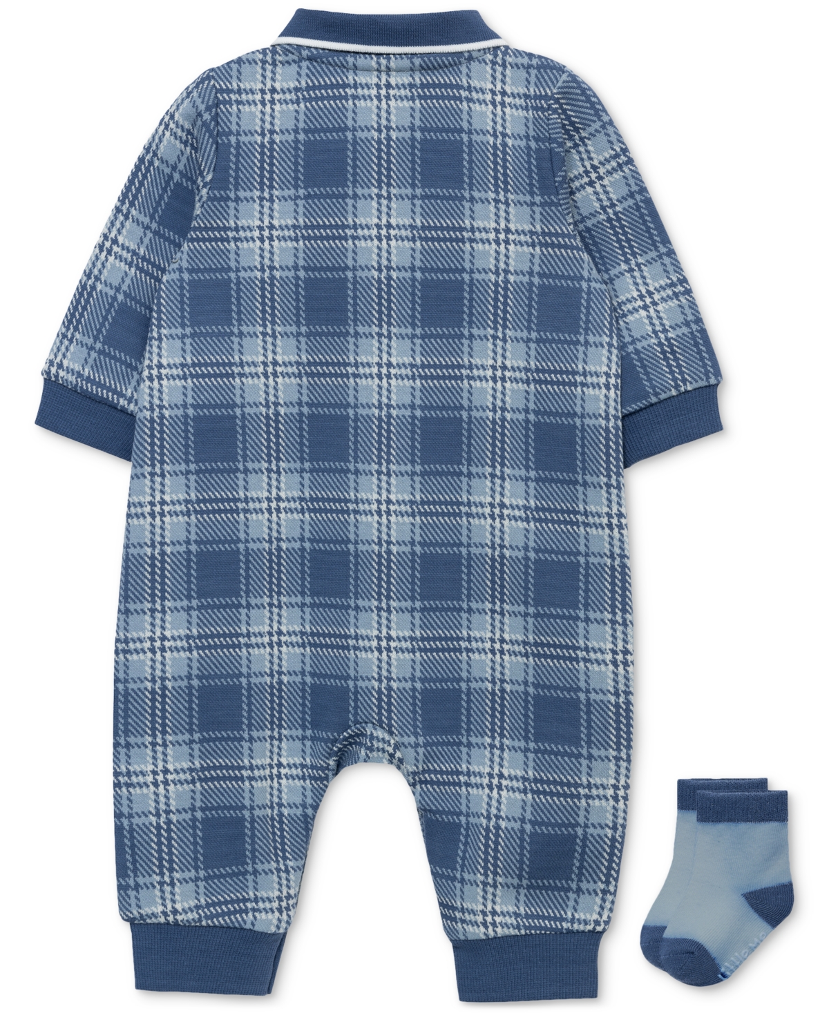 Little Me Baby Boys Plaid Coverall & Socks Set