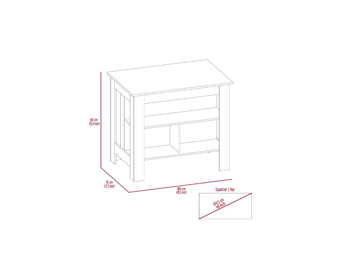 Fm Furniture Brooklyn Kitchen Island -/ onyx