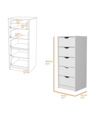 Dillon Narrow 5 Drawer Dresser