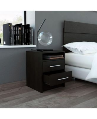 Philadelphia Nightstand, Two Drawers, Concealed Shelf