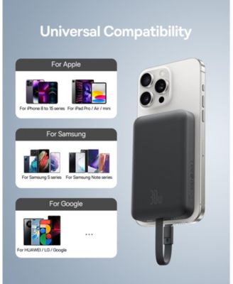 10000mAh Magnetic Power Bank 30W MagSafe Portable Charger, Yellow