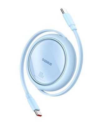 Baseus Free2Draw Cavo USB-C A USB-C Retrattile – 100W PD, 1 Metro, Ricarica Veloce Per Telefono, IPad E Laptop (Viola)