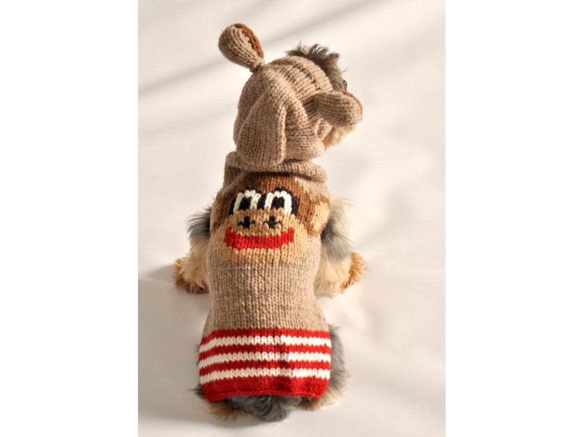 Chilly Dog Xxs Monkey Hoodie Dog Sweater