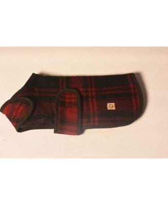XL Red Plaid Blanket Coat