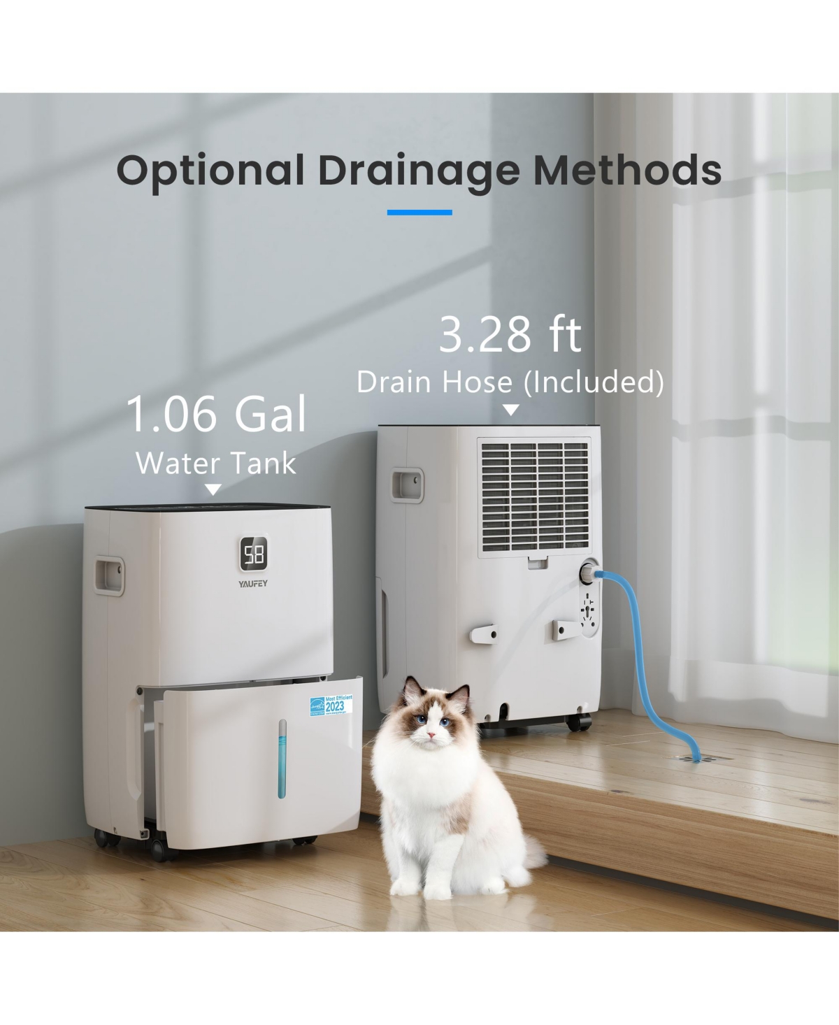 Waykar 120 Pint 6,000 Sq.Ft Energy Star Dehumidifier with 4 Area Mode for Large Room