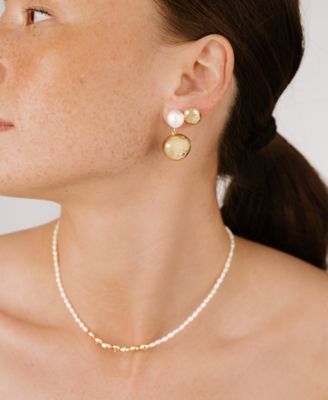 Freshwater Pearl Polished Pebble Beaded Necklace