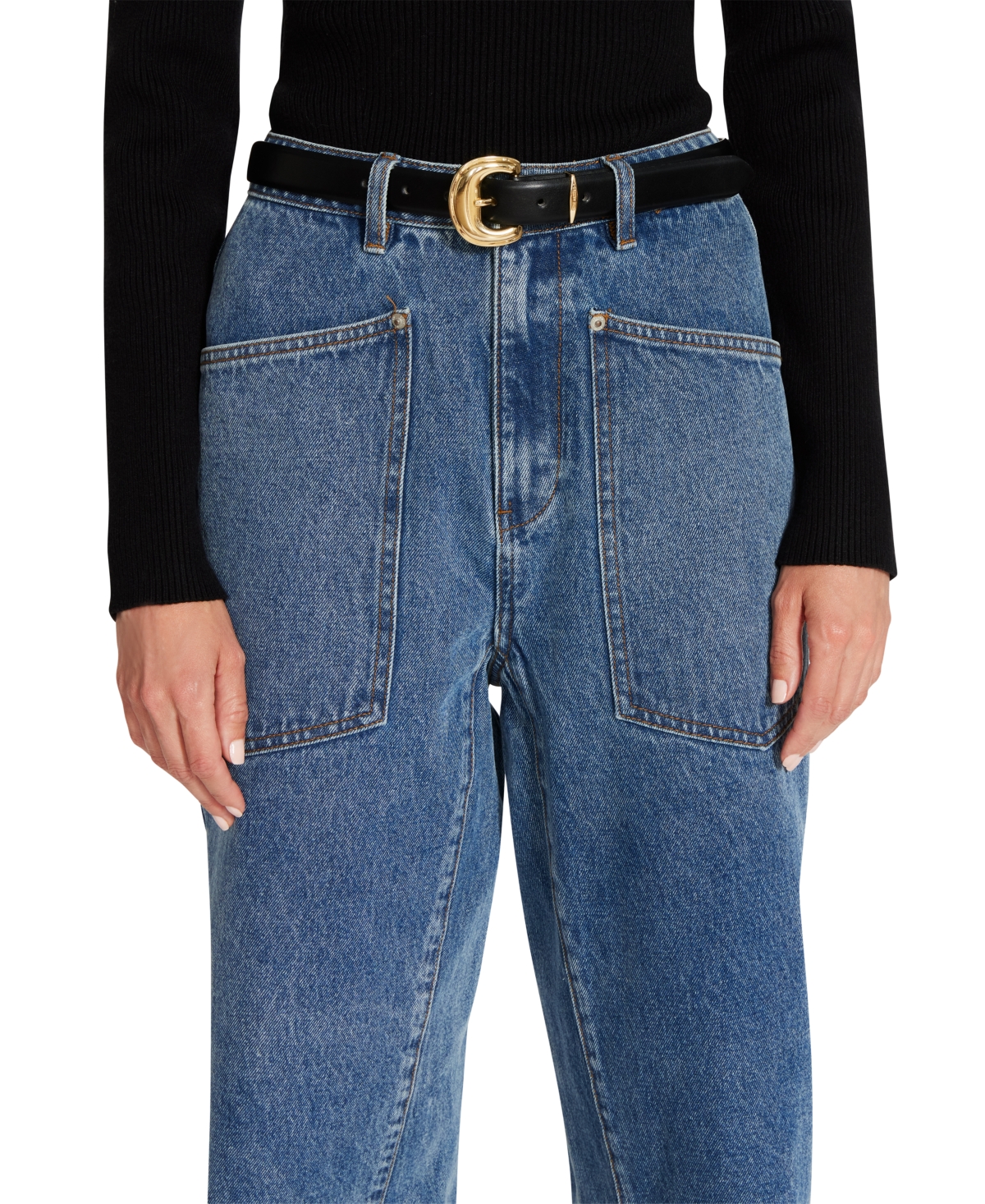Steve Madden Women's 2-Pc. Faux-Leather Belt Set -Brown