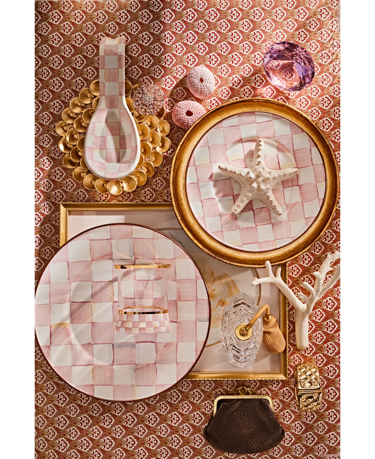Mackenzie-childs Rosy Check Spoon Rest In No Color