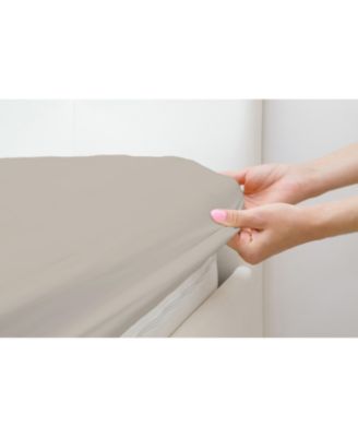 100% Premium Cotton Fitted Sheet - Soft and Breatheable - 200 Thread Count - 33 Inch Size -  Stone