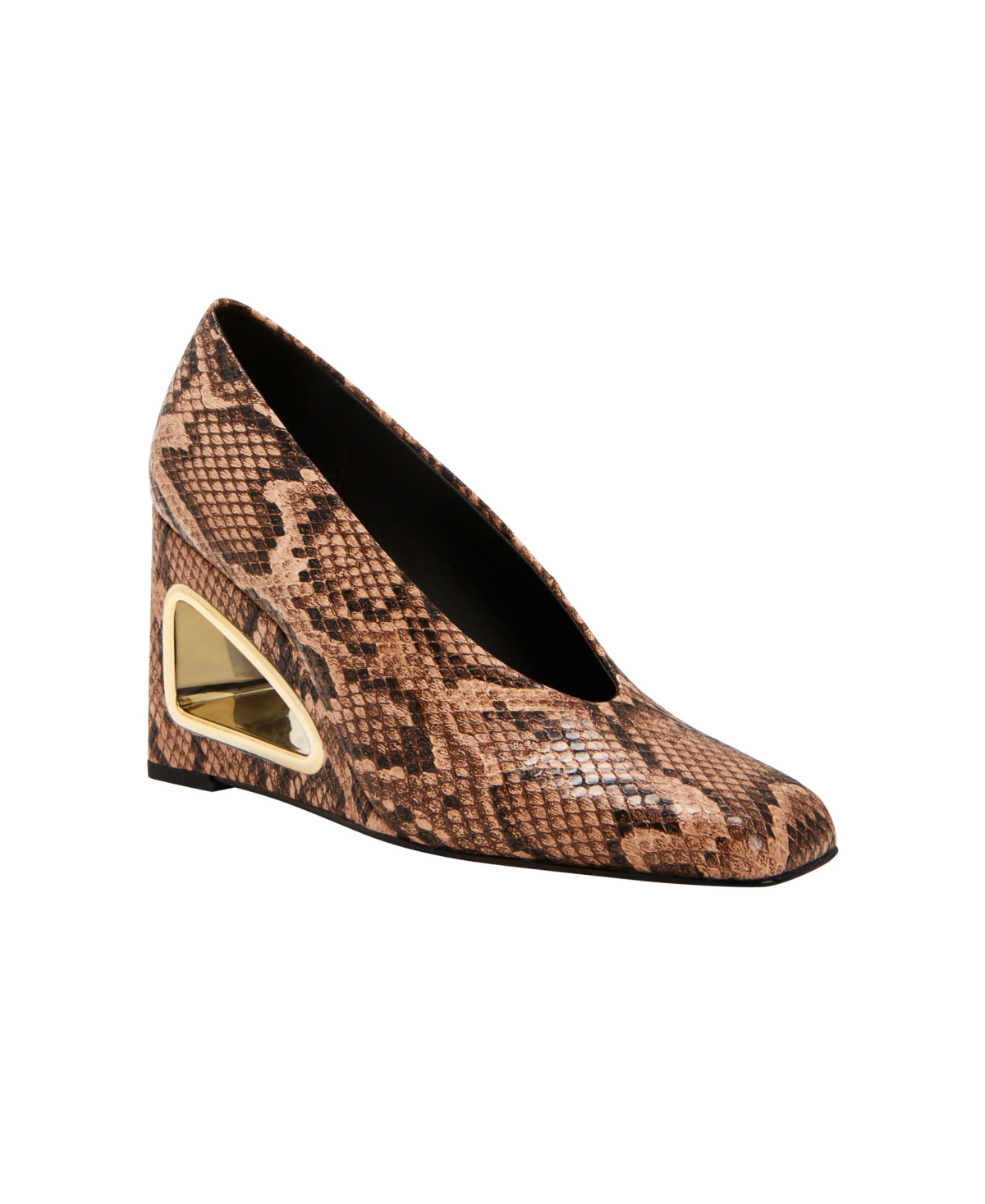 Shop Katy Perry Women's Hollow Wedge Pumps In True Taupe Snake Multi